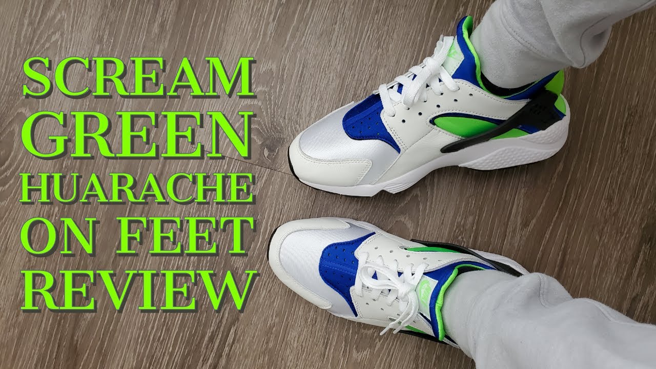 Nike Air Huarache Scream Green On Feet Review (DD1068 100)