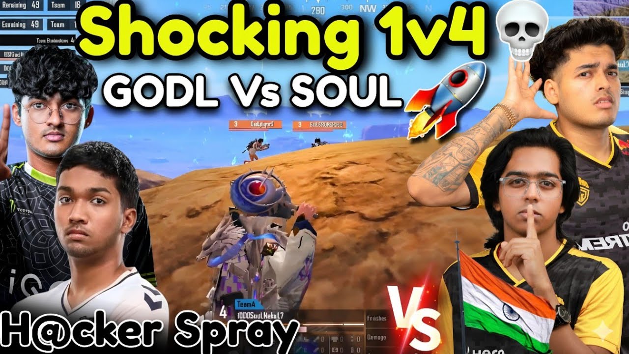 🇮🇳Spower 1v4 RNTX 🥵 Frying Pan 🍳 GODL Wipe SOUL🚀 Manya H@cker Spray 🥶🔥