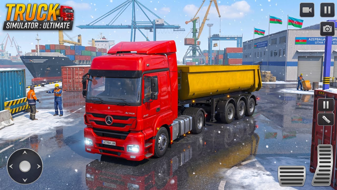 Karlı Havada Azerbaycan Yollarında Çakıl Taşıyoruz- Truck Simulator Ultimate