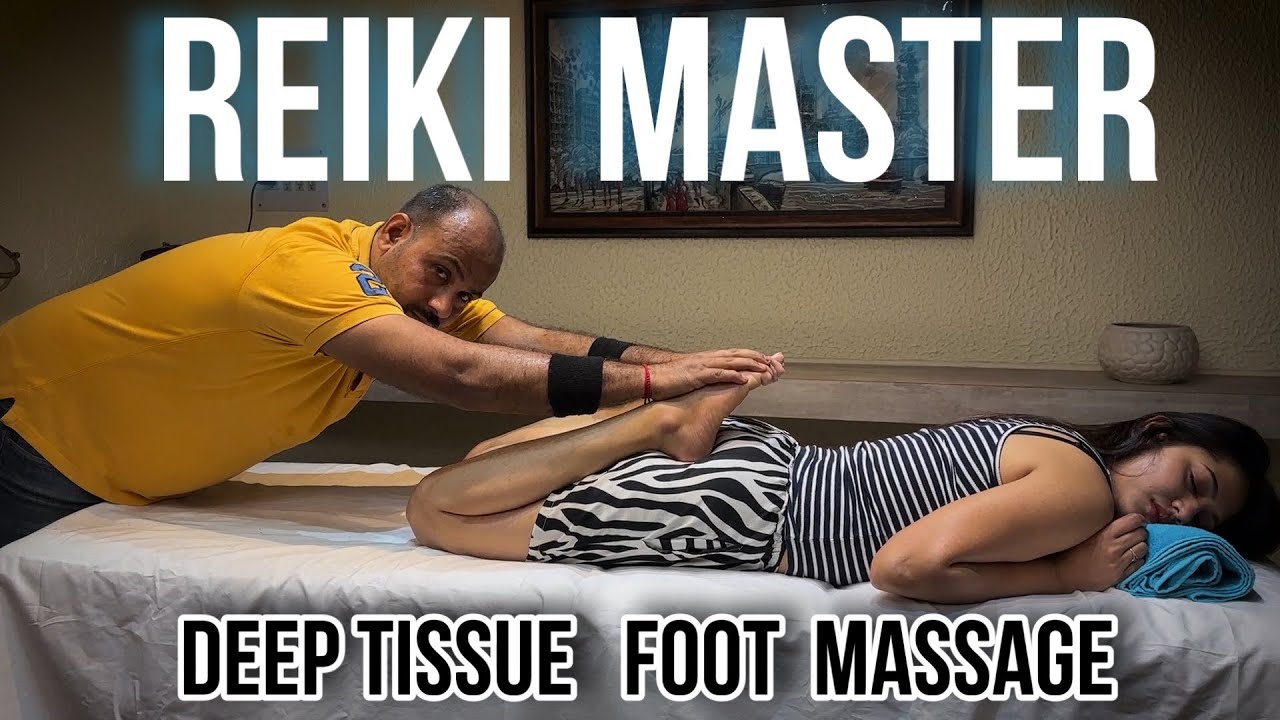 REIKI MASTER giving Deep tissue foot massage to our subscriber Himika 💈Indian Barber 💈ASMR