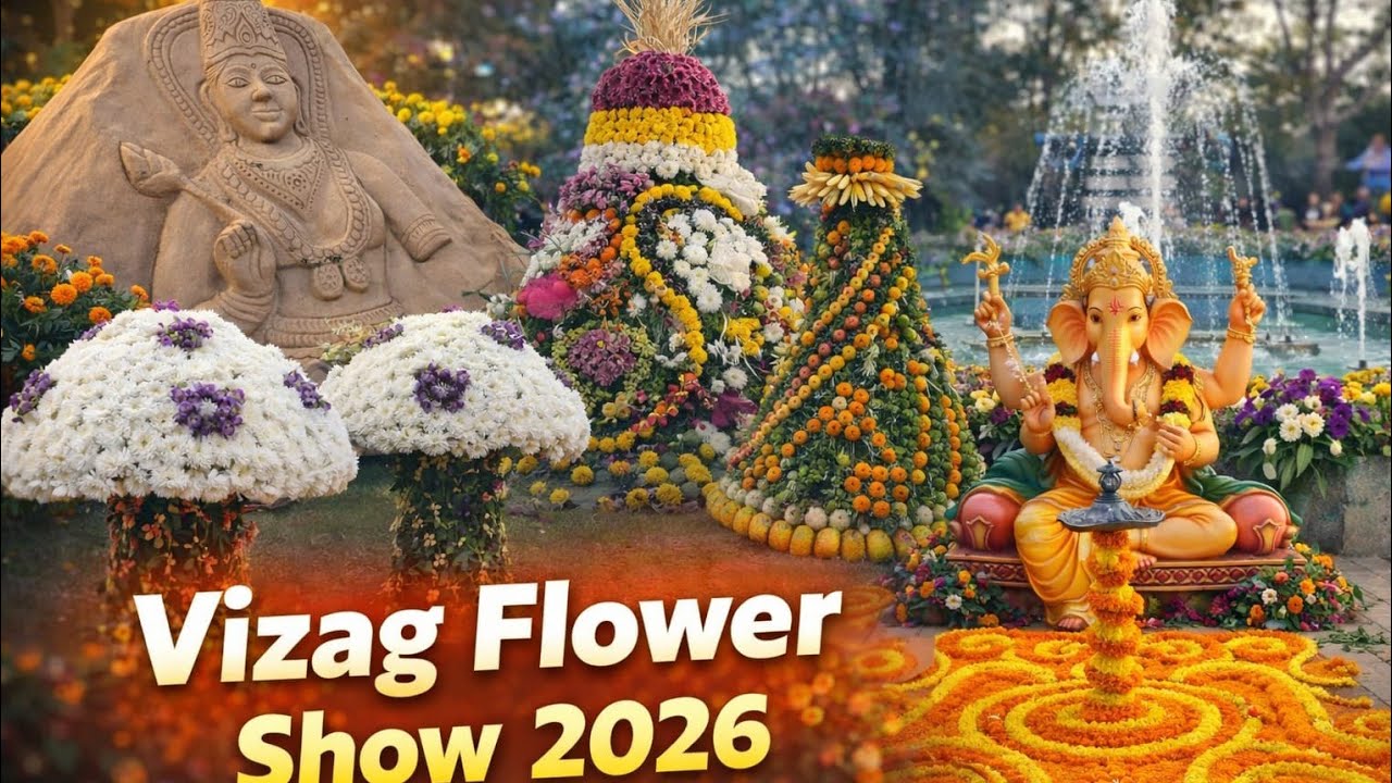 Vishaka Flower Exhibition 2026. VMRDA Central Park, Vishaka Ustava