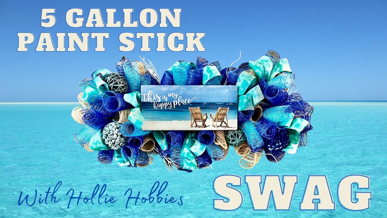 How To Make a Door Swag Wreath using a 5 Gallon Paint Stick/ Door Swag Wreath/ Summer DIY Wreath/DIY