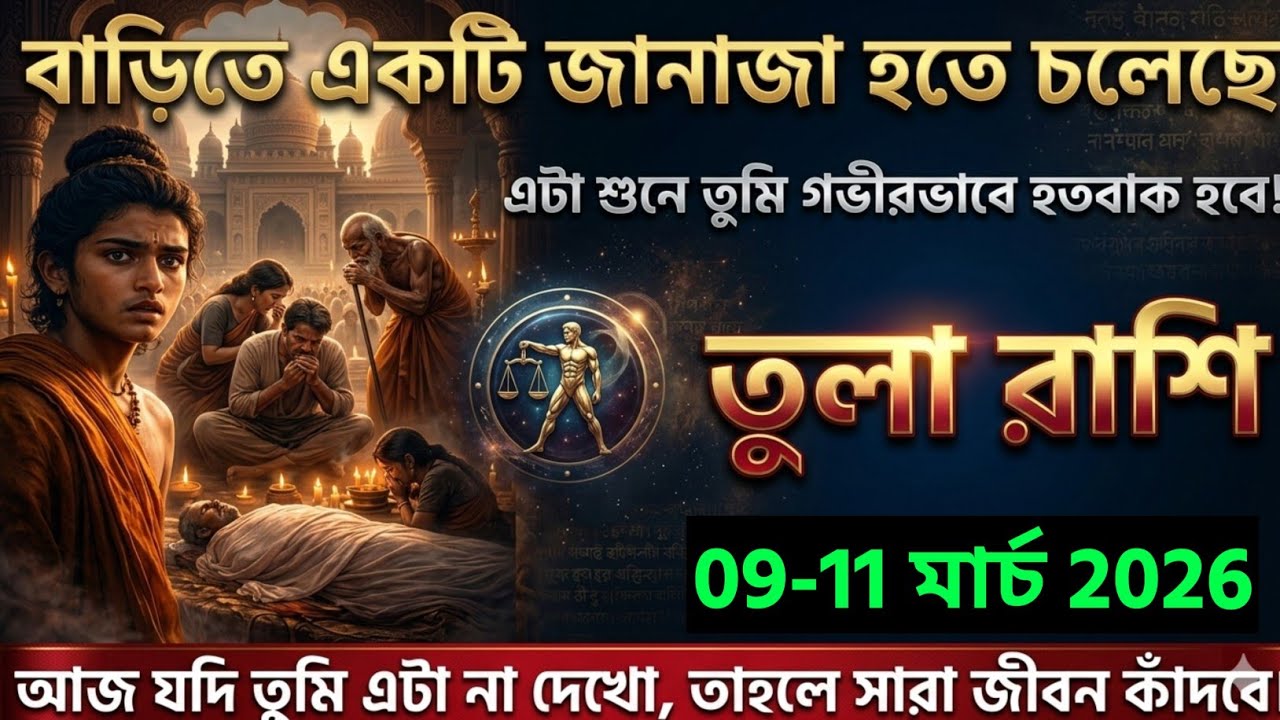 তুলা রাশি,০৯-১১ মার্চ ২০২৬ বাড়িতে একটি জানাজা হতে চলেছে এটা শুনে তুমি গভীরভাবে হতবাক হবে!