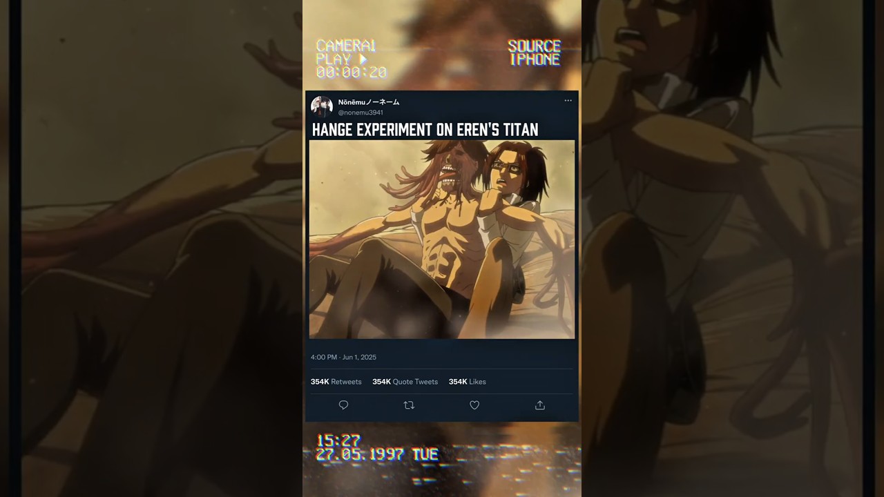 hange experiment on eren's titan☠️☠️☠️