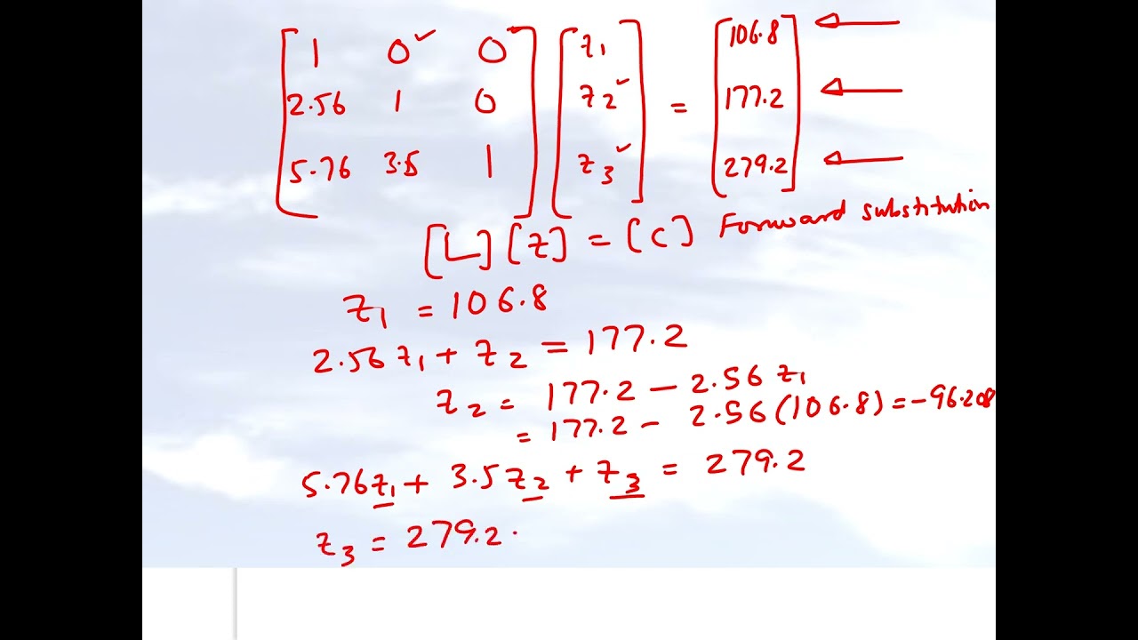 Chapter 04.07:Lesson: An Example of LU Decomposition Method of Solving Simultaneous Linear Equations