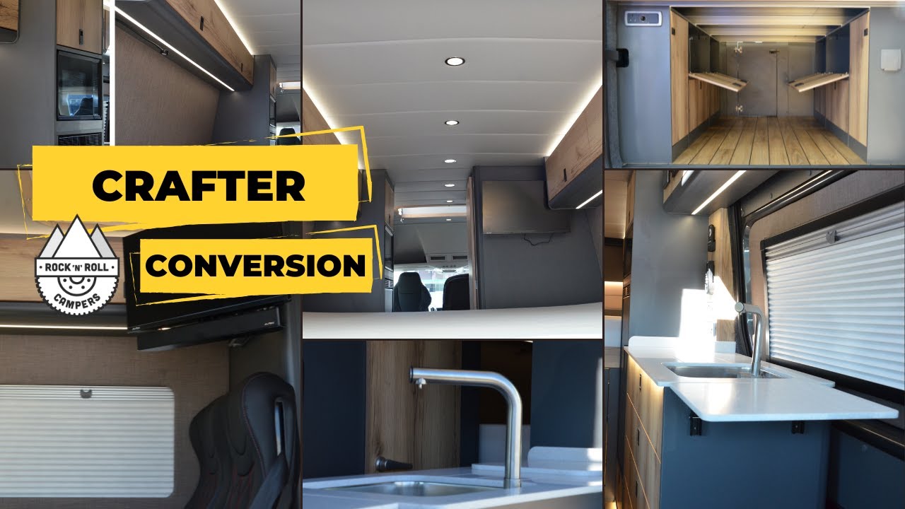 BESPOKE LWB VW CRAFTER CAMPER VAN | ATEK Pop Top | 4 Berth | Rock N Roll Campers LTD