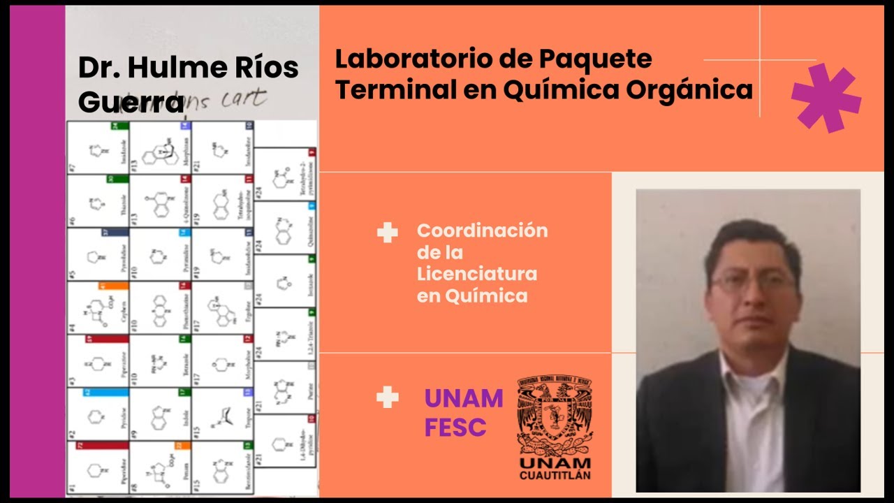 Laboratorio de Paquete Terminal de Química Orgánica Dr. Hulme Ríos Guerra Lic en Química UNAM FESC