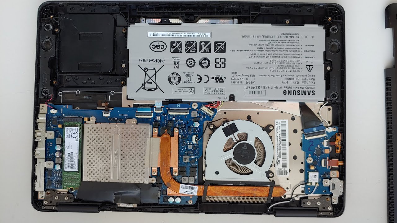 Samsung Notebook 7 Spin 2-in-1 (disassembly, replacement of components, insides (Разборка, изнутри)