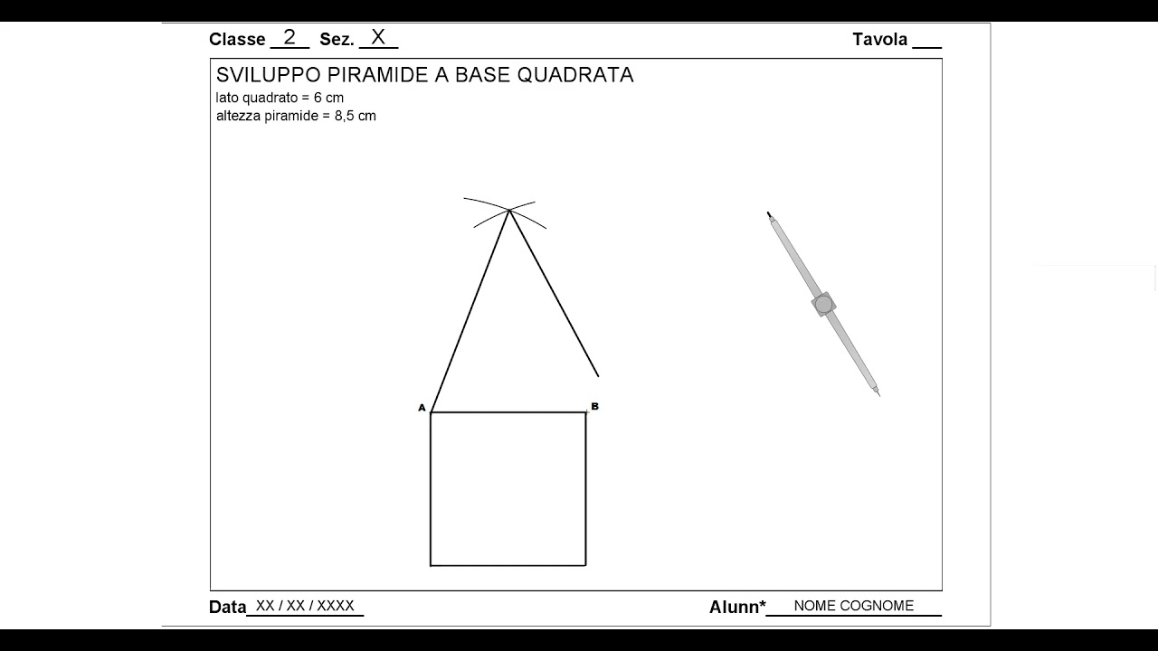 SVILUPPO PIRAMIDE A BASE QUADRATA