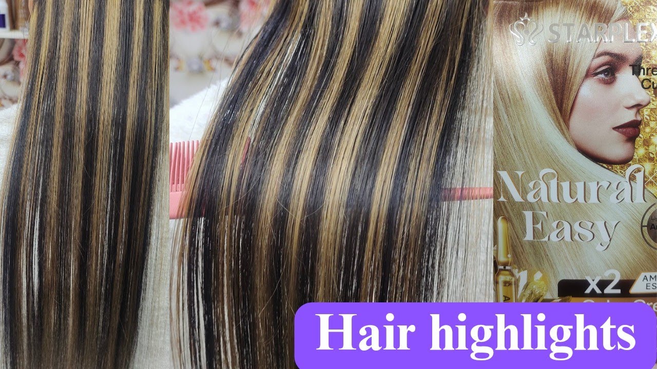 Hair highlights krny ka asan tarika / hair cut down/ starplex / ash blonde hair highlights