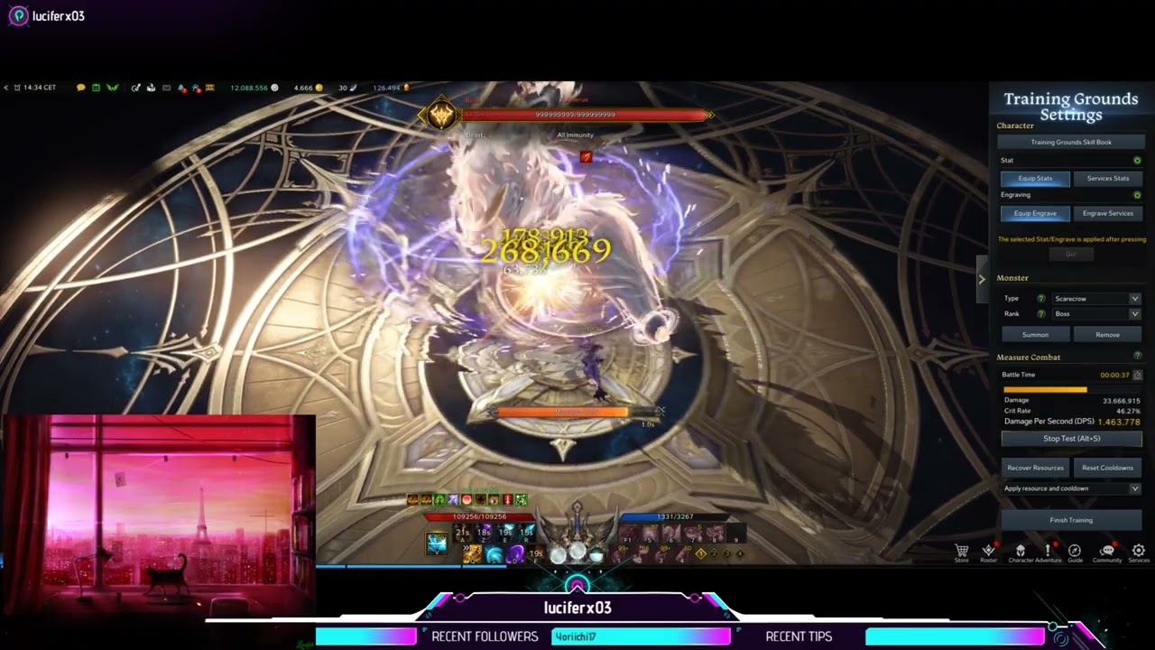 Lost Ark Death Blade RE (1 mn) DPS check  Gears Score 1447.50