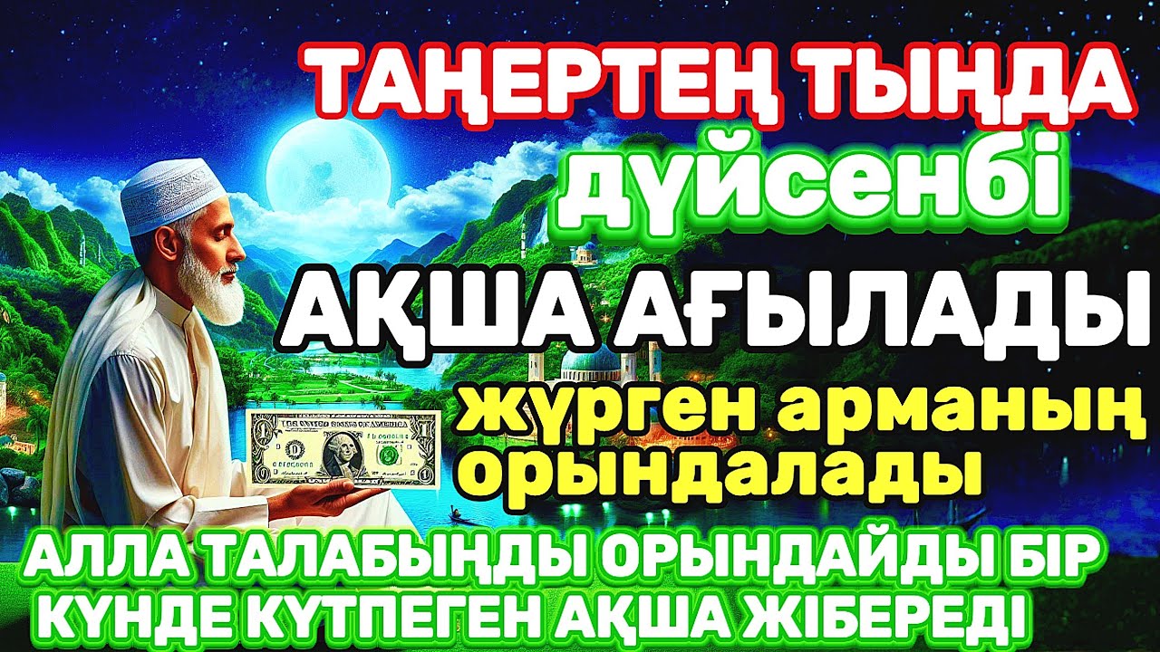 Тыңда Өте күшті дұға дүйсенбі, Алла бір күнде ойламаған ақша байлық жібереді, ризығың көбейеді