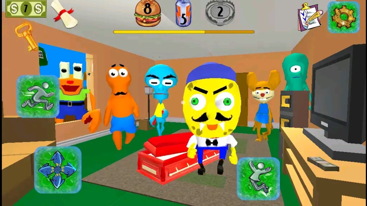 Sponge Neighbor Escape 3D: level 2