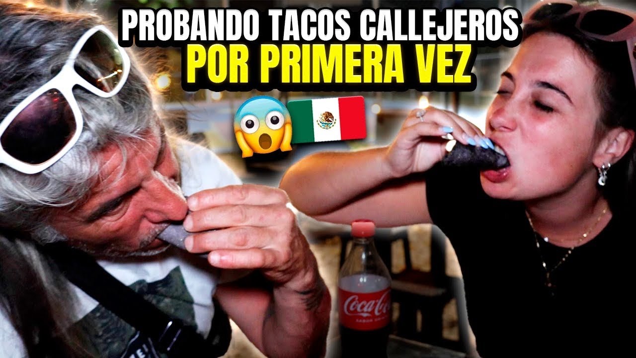 🇪🇸 MI PAPÁ PRUEBA TACOS CALLEJEROS EN MÉXICO POR PRIMERA VEZ y ASÍ REACCIONA 🇲🇽😱 *comen esto?*