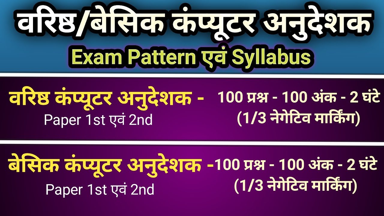Computer Instructor Exam Pattern || Computer Instructor Syllabus #syllabus #Exampattern #Eligibility