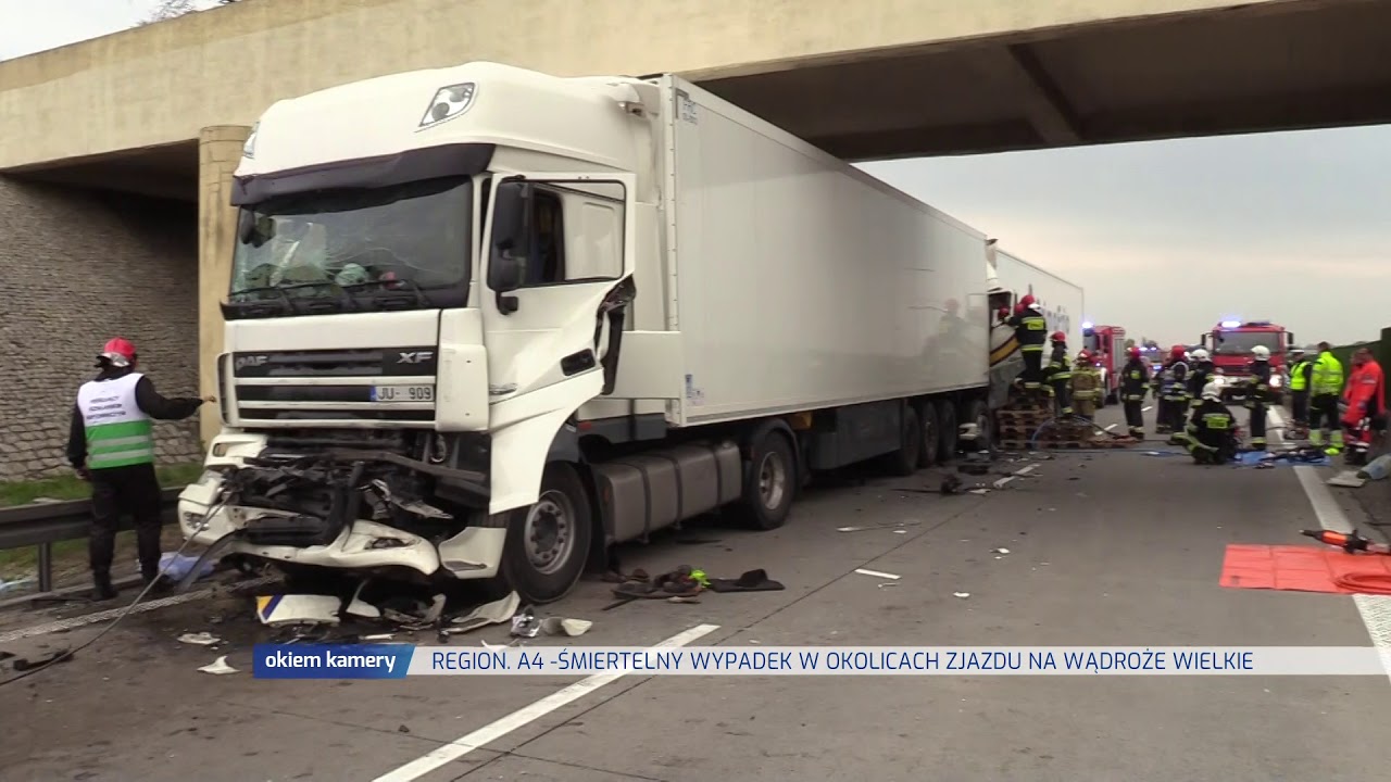 REGION. A4- ŚMIERTELNY WYPADEK W OKOLICACH ZJAZDU NA WĄDROŻE WIELKIE