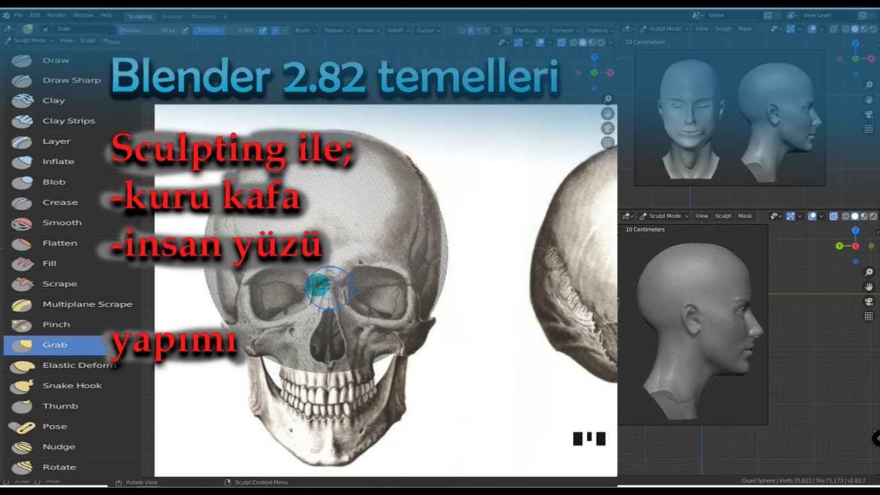 Blender 2.82 - Sculpting sekmesi (heykeltraşlık)