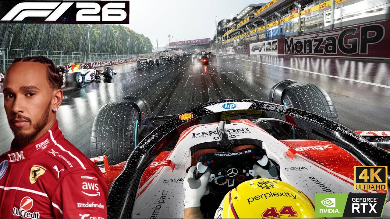 F1 26 Mod Ultra Realista - Lewis Hamilton's Ferrari SF26 - Chuva / Bandeira vermelha o pau quebrou💥