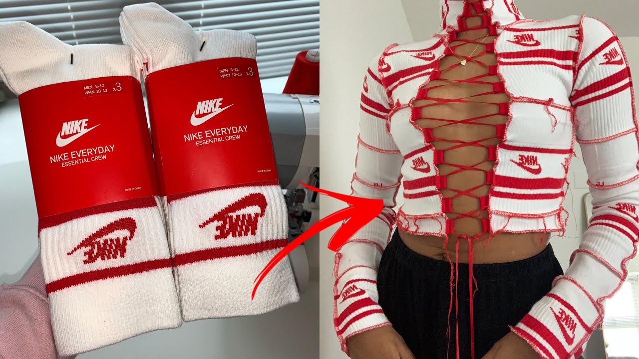 transforming nike socks to serger top | DIY reverse seam shirt