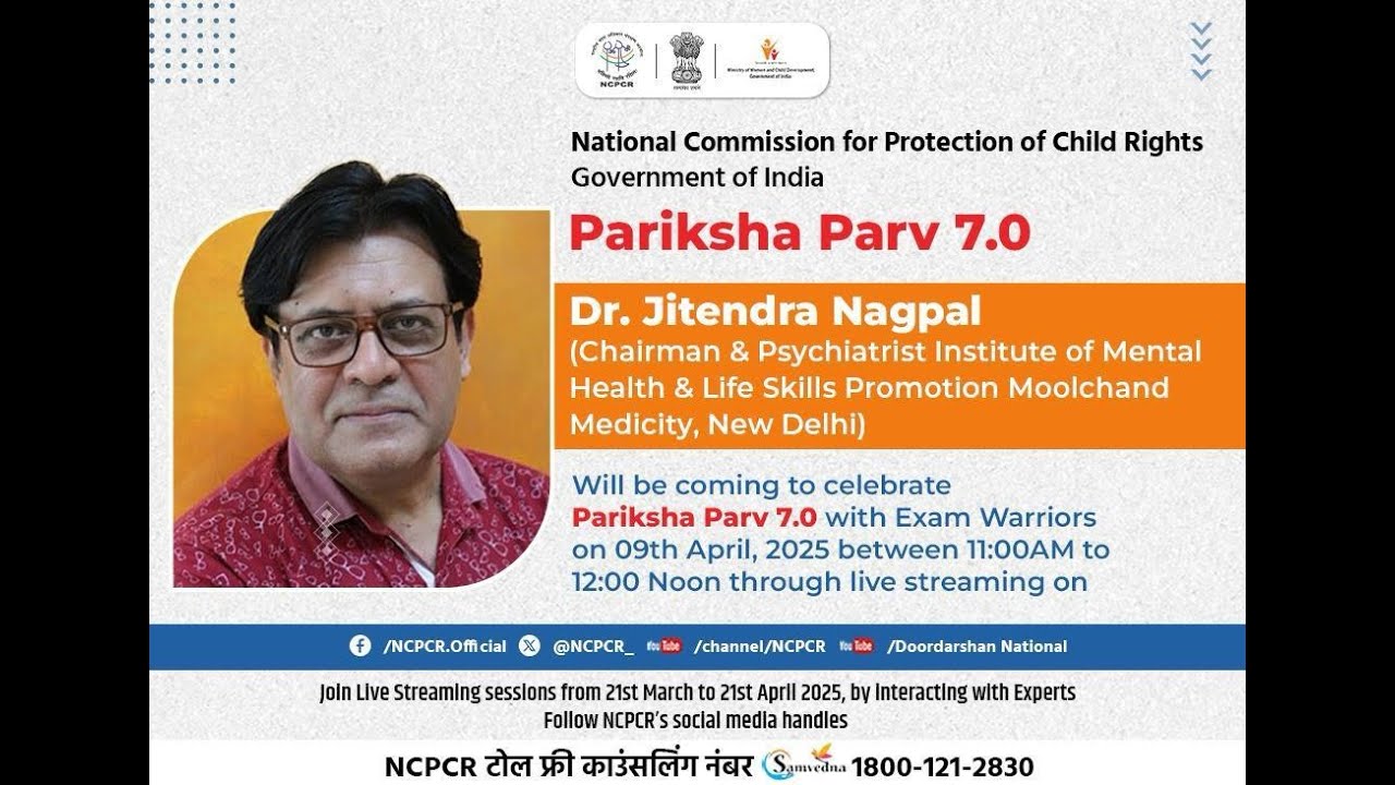 #ParikshaParv7.0 Live streaming session with Dr.Jitendra Nagpal  to manage the Exam Stress