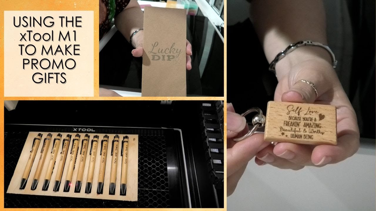 Изготовление рекламной продукции с помощью лазерного резака xTool M1 — ручки, бумажные пакеты и б...