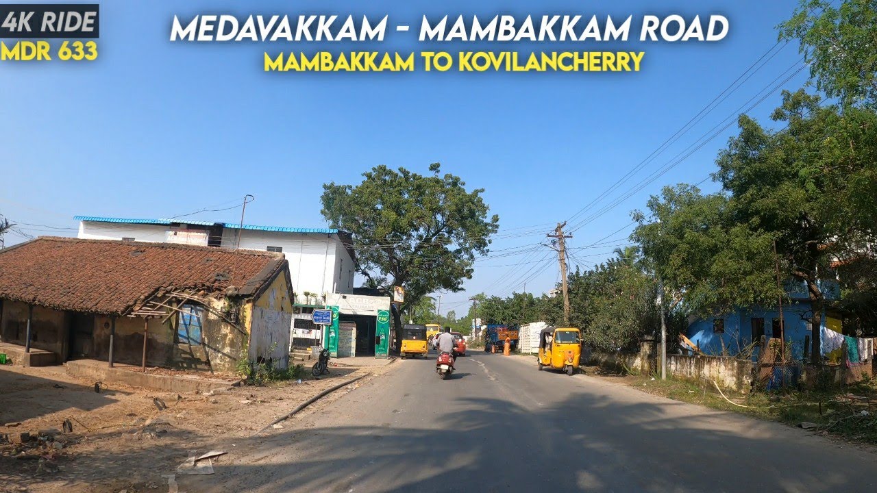 Medavakkam - Mambakkam Road | TN Major District Road 633 | Ponmar | Kovilancherry | 4K Bike Ride