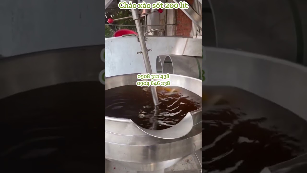CHẢO XÀO SỐT  SA TẾ 200 LÍT - MÁY NẤU NƯỚC MÀU , NƯỚC ĐƯỜNG 200 LÍT - GIÁ XƯỞNG