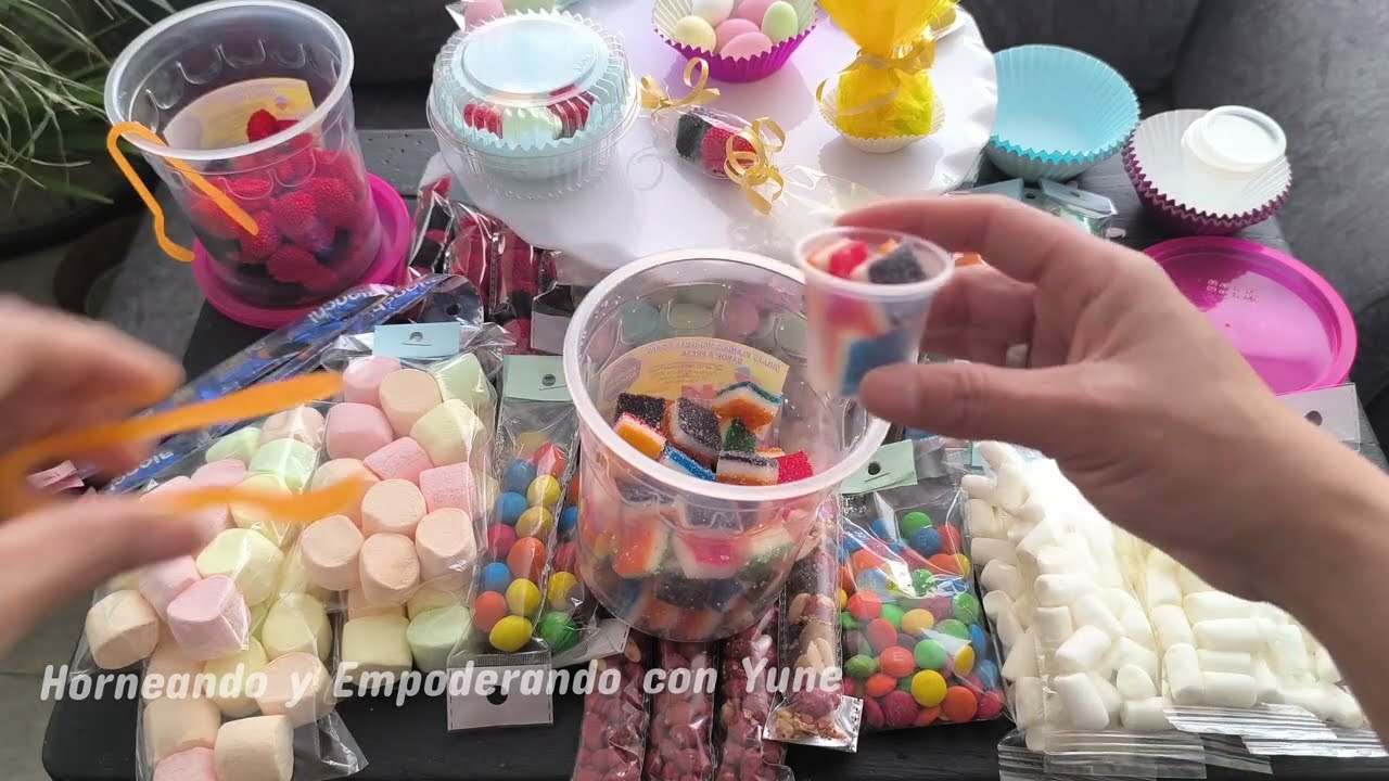 IDEAS PARA MESAS DULCES 🍭🍬 Fácil lindo y económico‼️Cómo presentar tus BOCADITOS DULCES en fiestas 