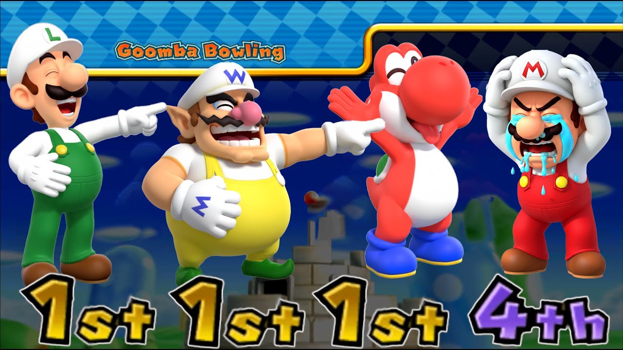 Mario Party 9 All Funny Minigames -  Mario Vs Luigi Vs Wario Vs Red Yoshi