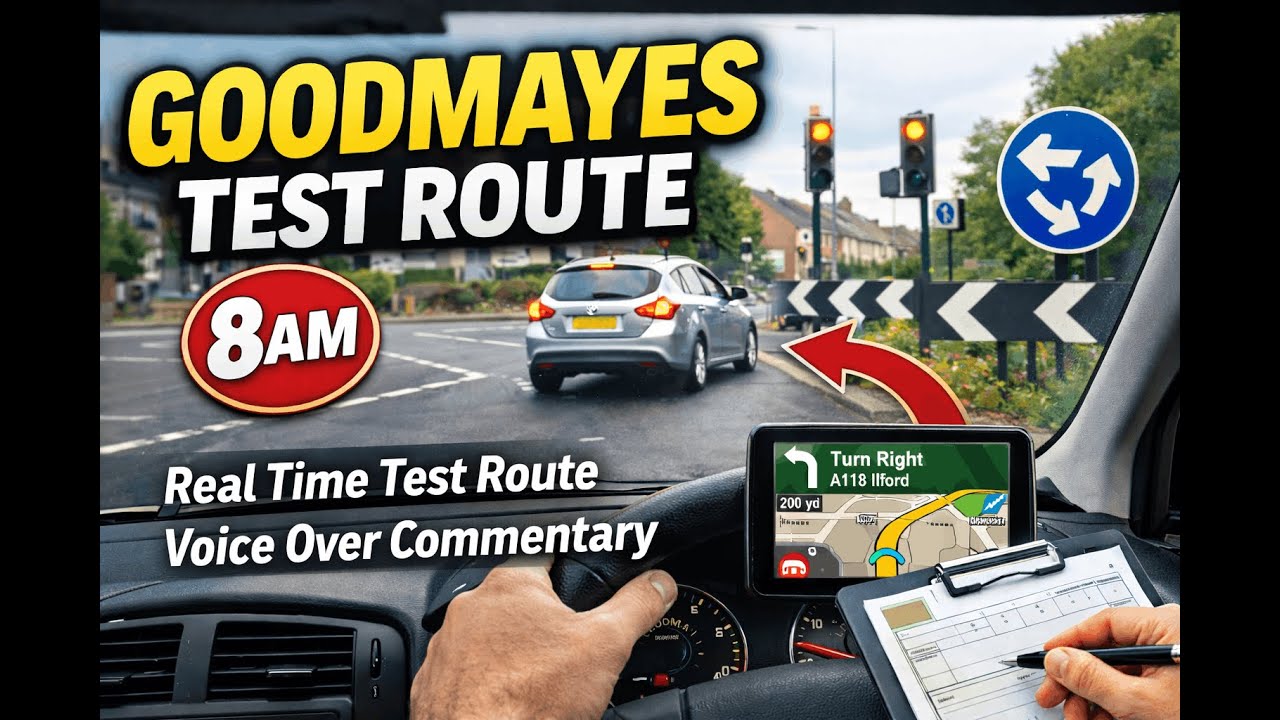 REAL Driving Test Route – DVSA Goodmayes Driving Test Centre (8am) | Full Video with Commentary