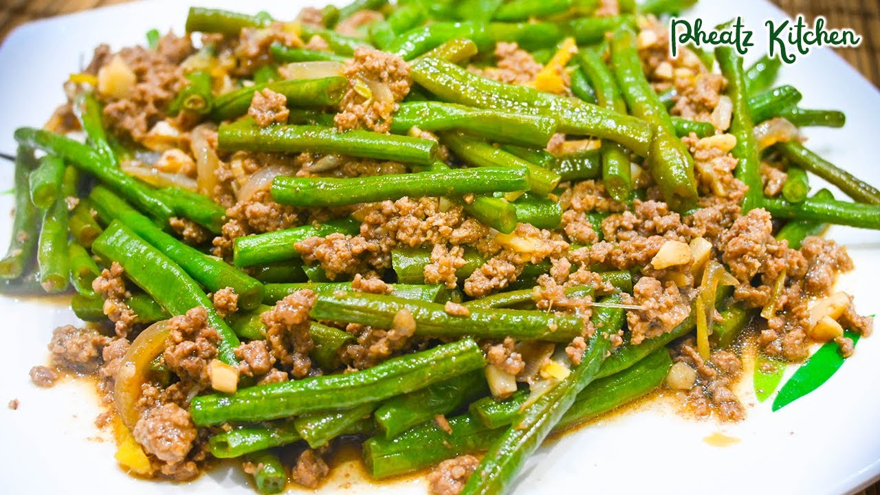Ginisang Sitaw with Beef Giniling! String Beans with Minced Beef!