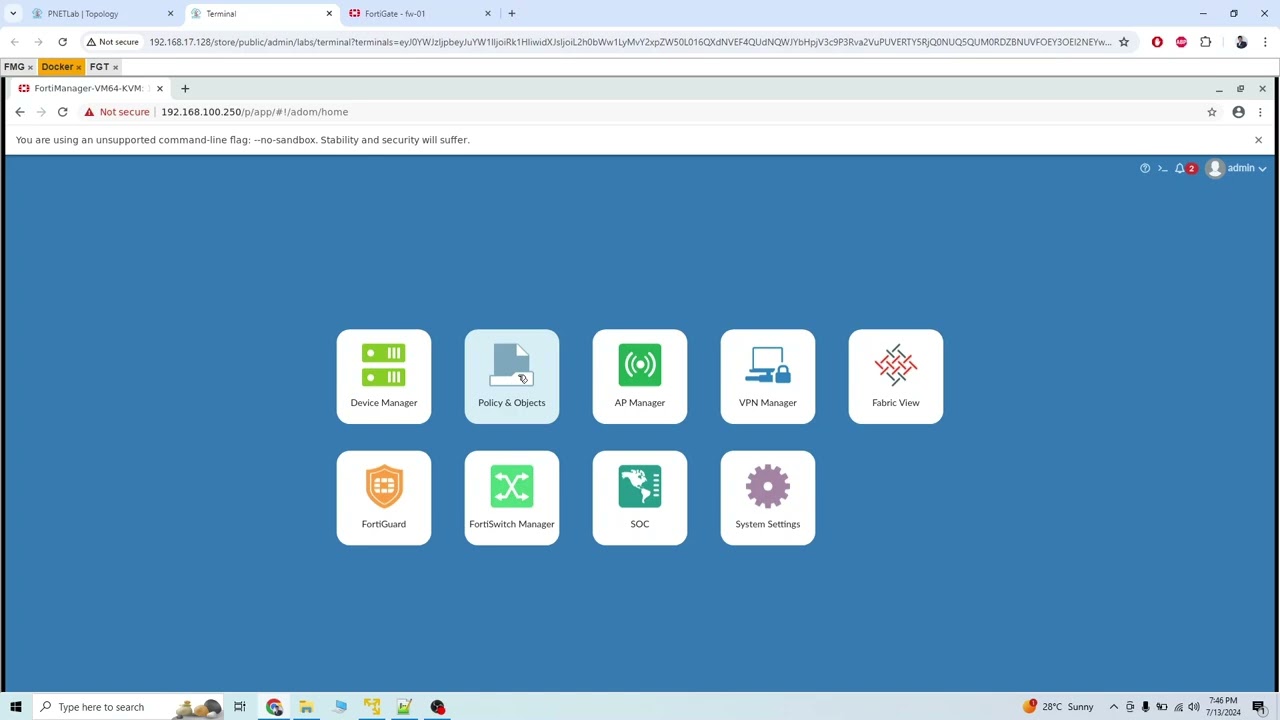 Add FortiGate Firewall with Forti manager and push policy