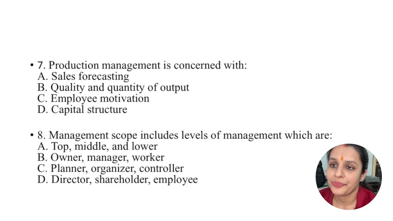 MCQ ON SCOPE OF MANAGEMENT