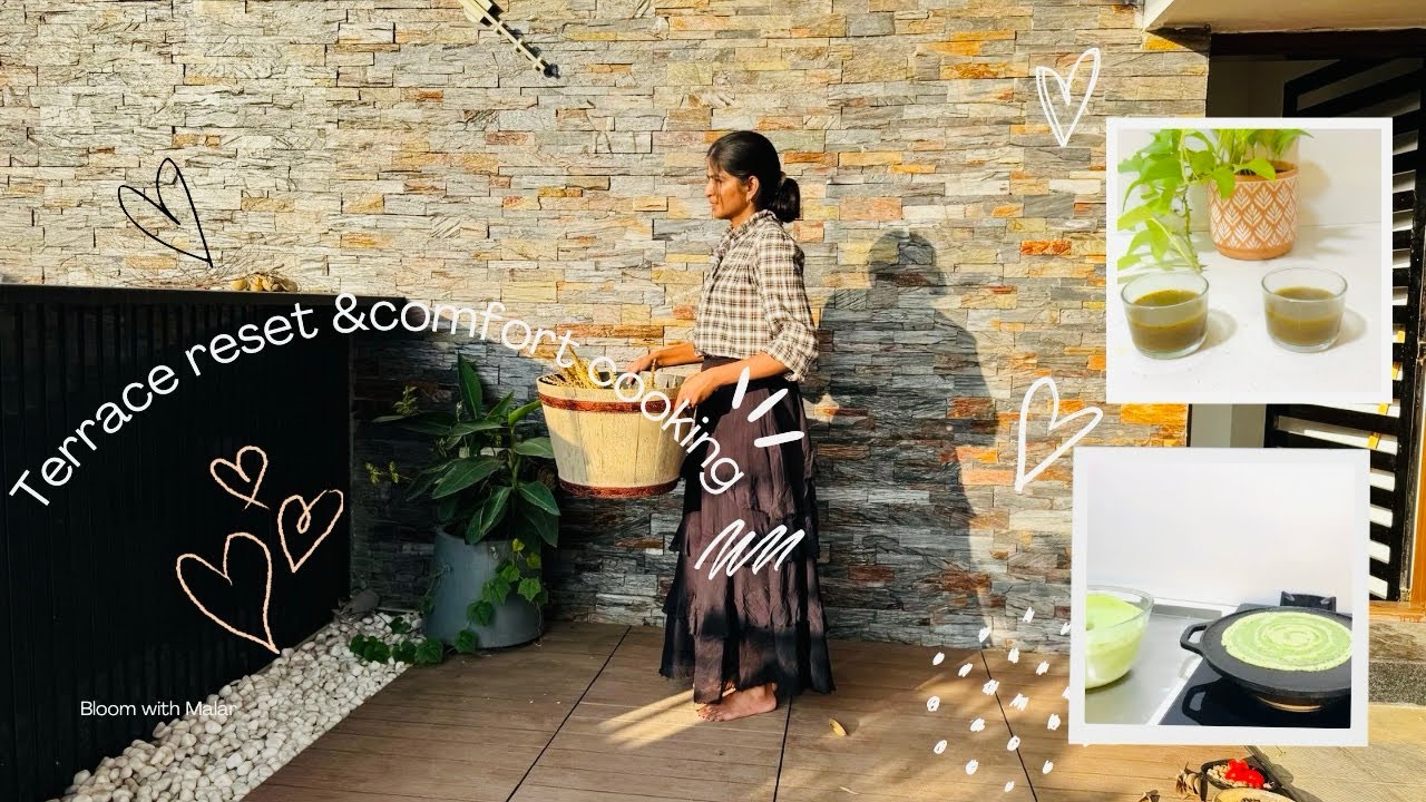Garden to Kitchen 🌿 | Terrace Cleaning & Modakathan Keerai Recipe  #slowliving #aestheticvlog 