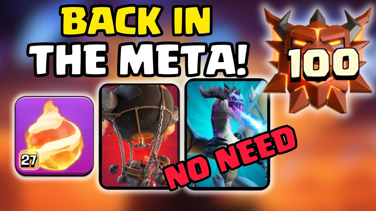 Swag Minion Prince At Top of Legends Using Fireball Rocketloons! (Clash of Clans)