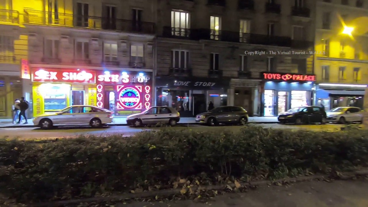 Paris - Walk From Pigalle Metro Station to Moulin Rouge   Paris, France