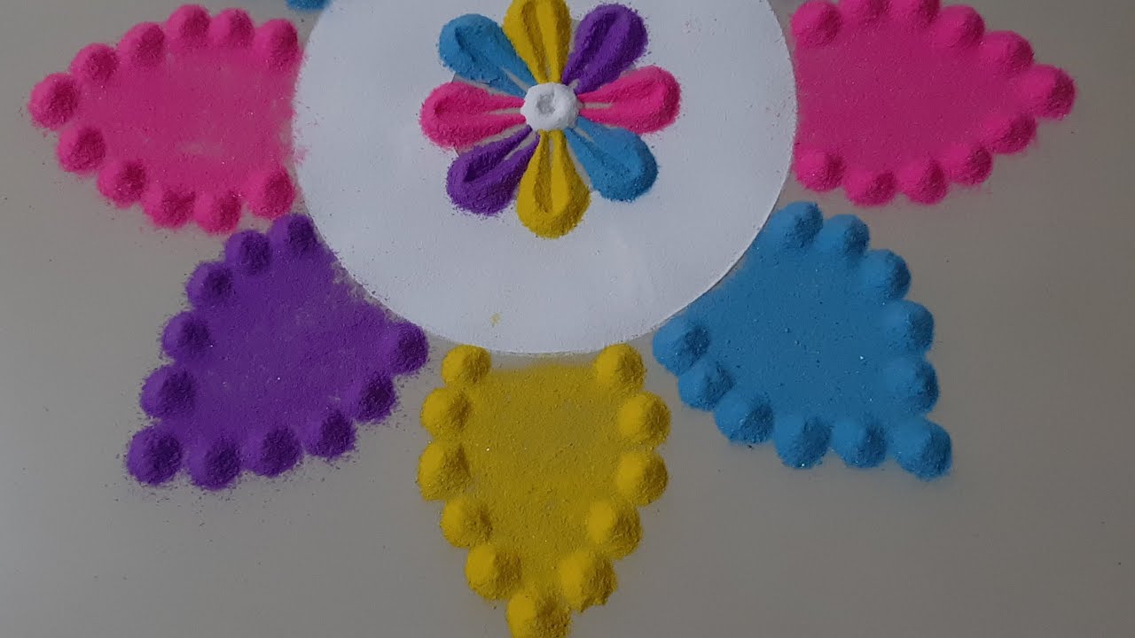 4 Small  Multicolour Rangolis For Dussehra,Diwali | कम जगह पर भी बनाए Diwali rangoli design