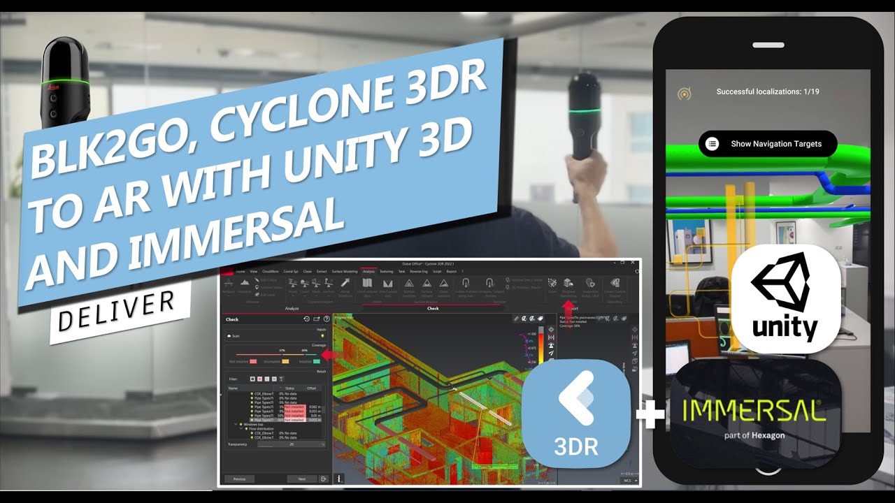 BLK2GO, Cyclone 3DR, and Augmented Reality (AR) with IMMERSAL SDK and Unity 3D