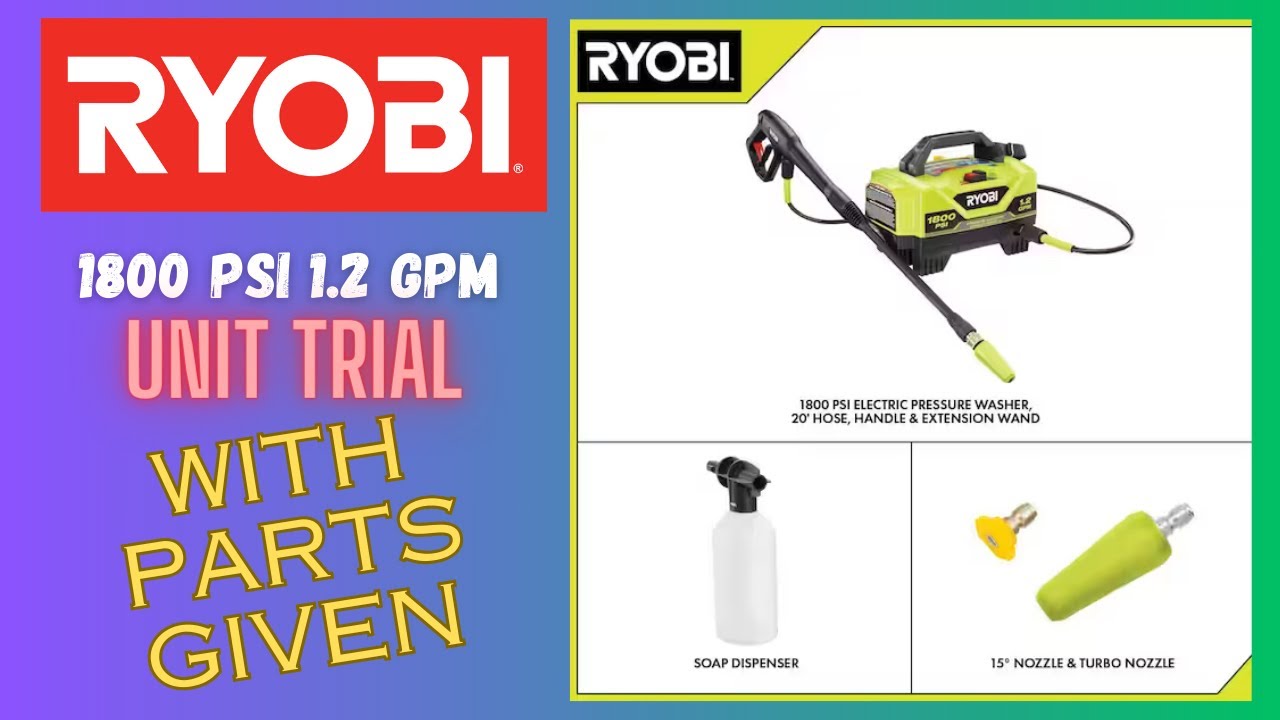 Блок Ryobi 1800 PSI 1,2 галлона в минуту с использованием входящих в комплект деталей!! - Запрос ...