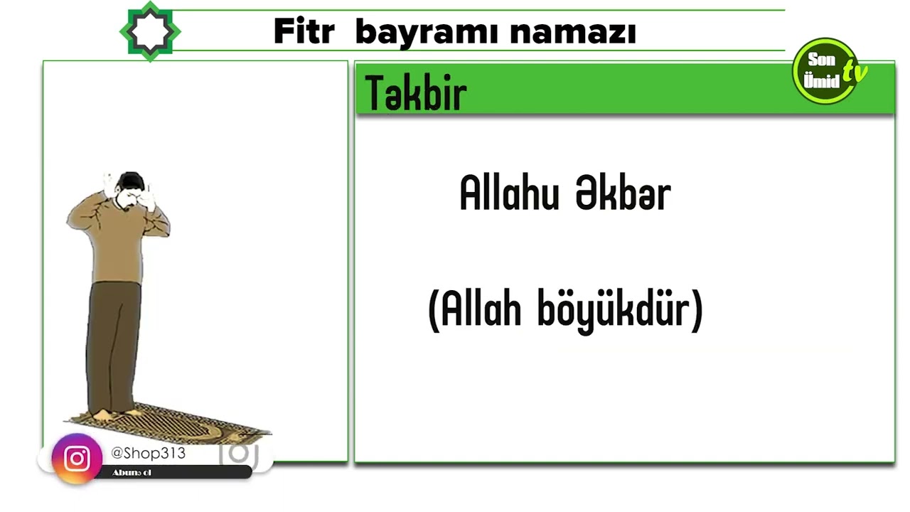 Ramazan bayramı namazı necə qılınır  -- Fitr Bayram Namazı Necə Qılınır