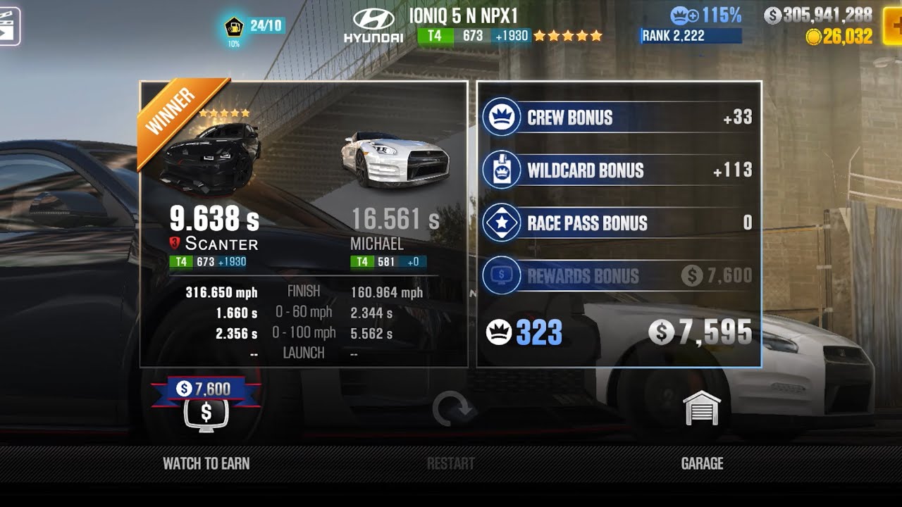 CSR2 - IONIQ 5 N NPX1 (gold) - tune & shift - 9.638