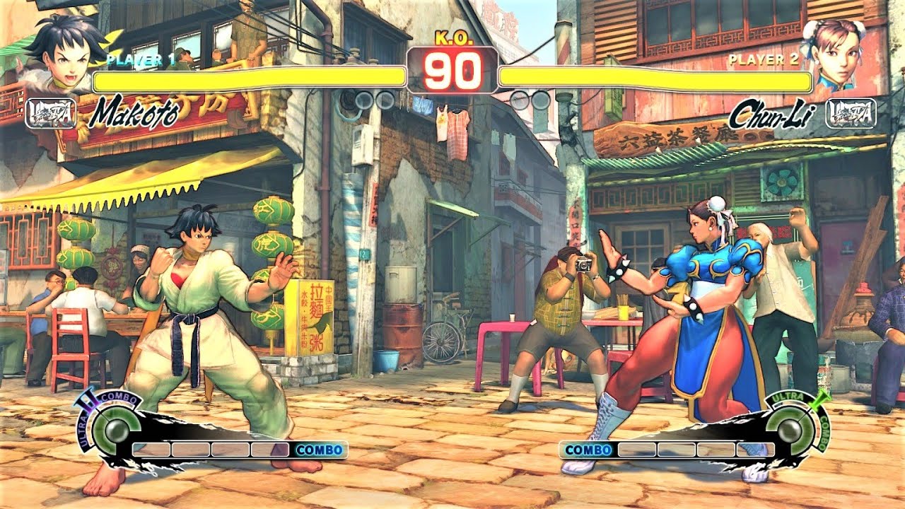Makoto vs Chun-Li (Hardest AI) - Ultra Street Fighter IV