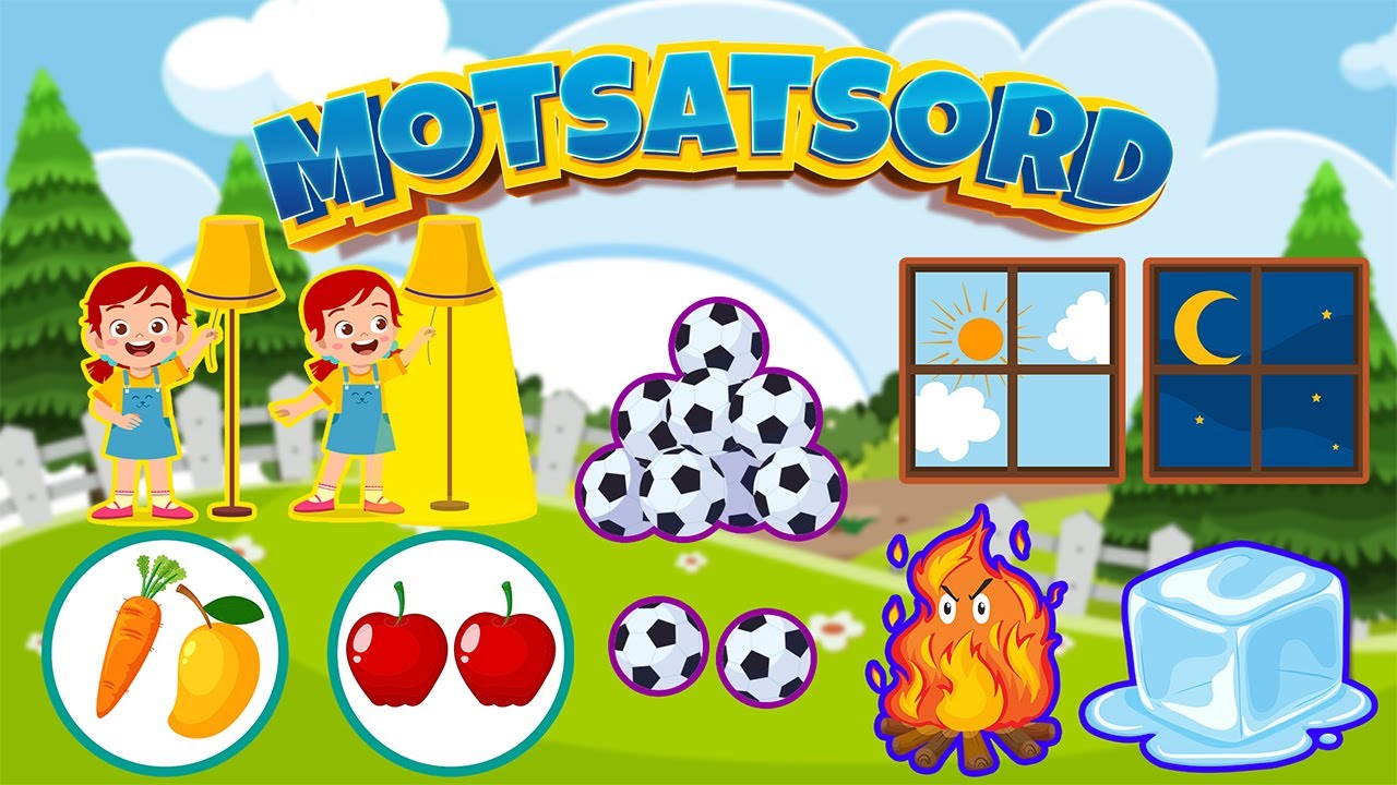 Motsatsord för barn | Lärande barnprogram | ord för småbarn | Lär barn motsatser | Lek och lär