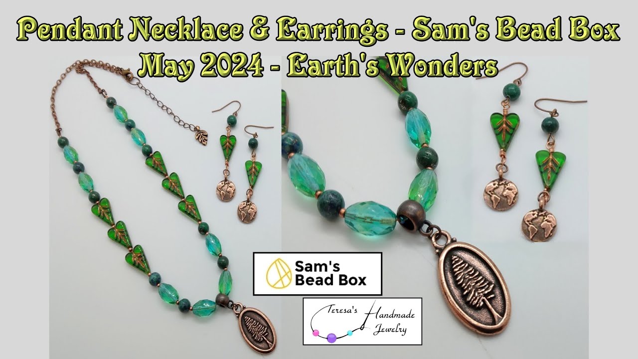 Necklace & Earrings Set | Sam's Bead Box | May 2024 | Earth's Wonders @samsbeadshop #beading #diy