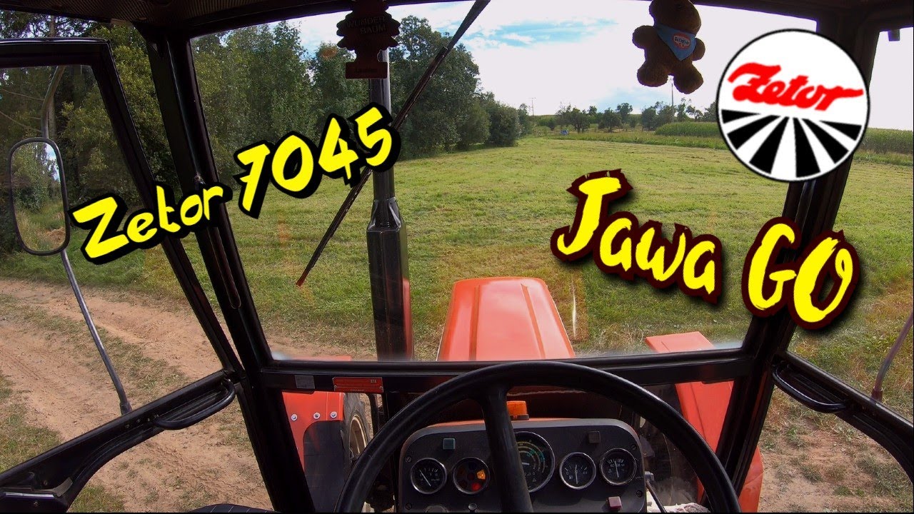 Zetor 7045 / Odvoz posečené trávy / POV / Jawa GO