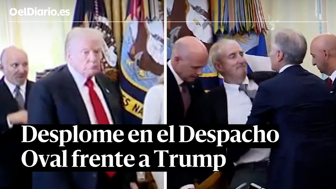 Una persona se desploma en el Despacho Oval durante un acto de Trump