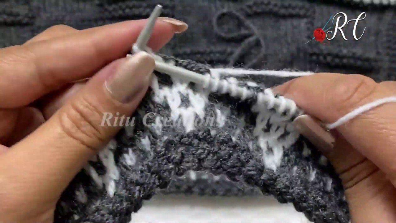 Knitting Design no 286 || two colour design || दो रंगों वाला बुनाई का डिजाईन