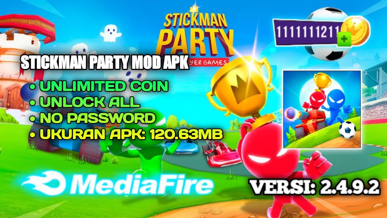 Cara Download Stickman Party Mod Apk Versi 2.4.9.2 || mod game - stickman party
