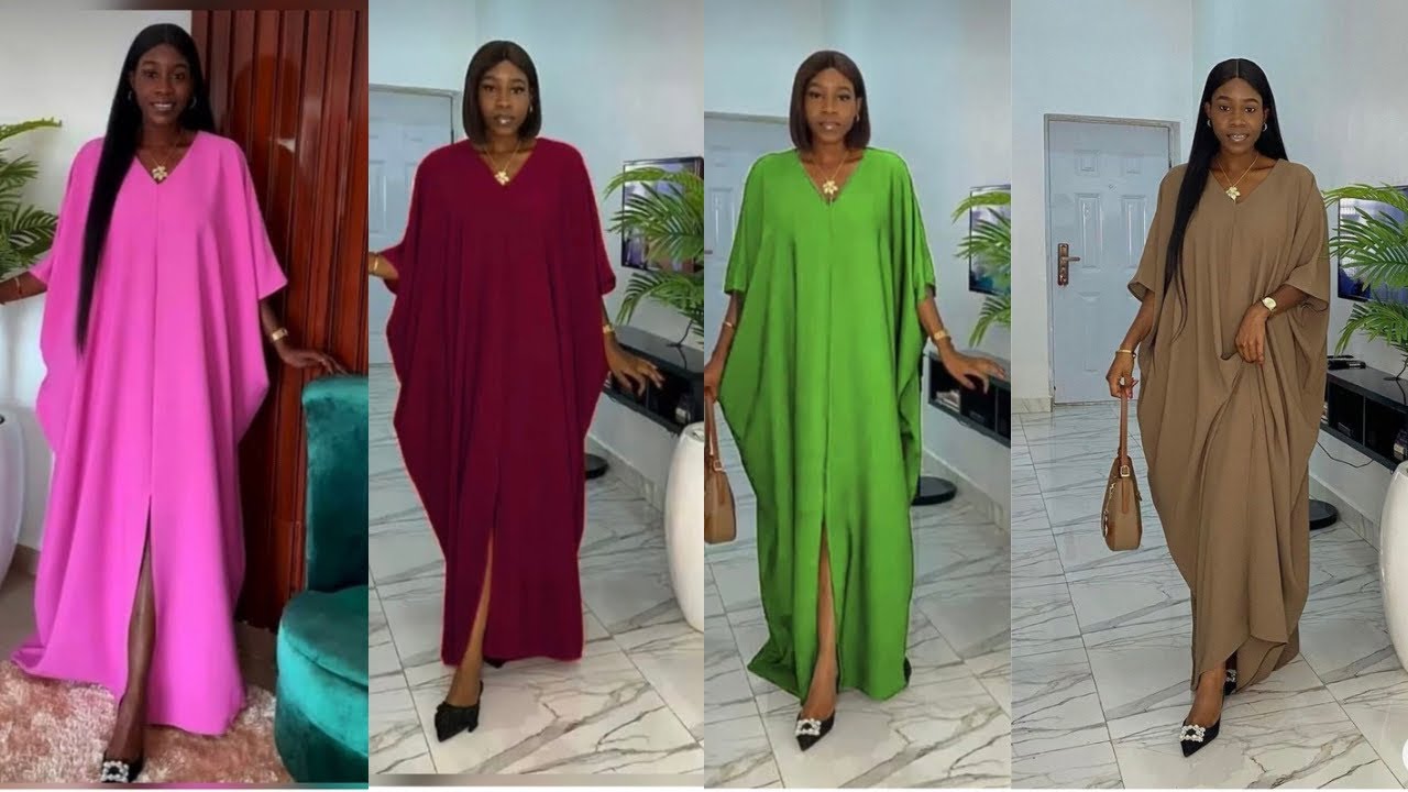 How To Sew Mini Cowl Bubu Gown With Front Slit //DIY//Kaftan//Agbada//Maxi Dress