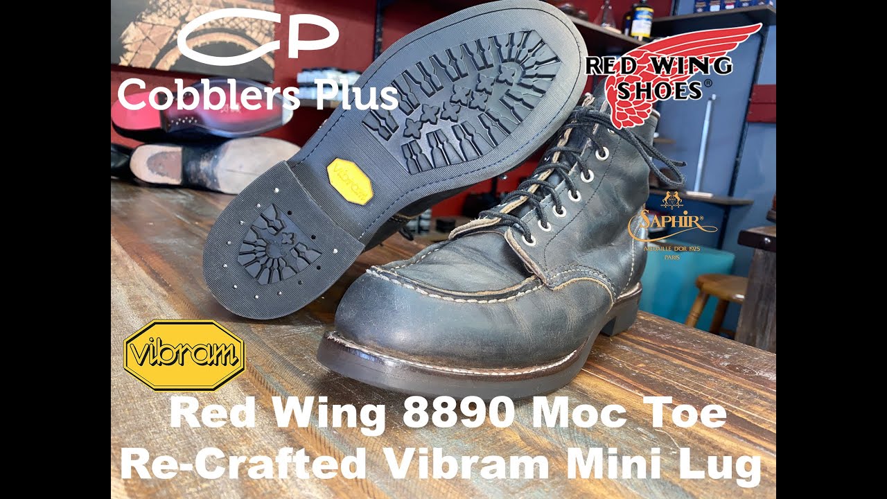 Red Wing 8890 Classic Moc Toe Boots Re-Crafted with Vibram 430 Mini Lug Soles & Saphir Conditioning